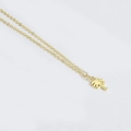 Elegant gold choker necklace with a minimalist cubic zirconia palm tree pendant for women - Coconut Tree Pendant (MA1-2) / Coconut Tree