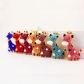 Lot de porte-clés girafe en cristal coloré avec strass brillants et finition dorée - Emballage Individuel / Couleur Aléatoire