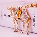 Creative camel keychain with sparkling rhinestones and colorful enamel detailing - Yellow