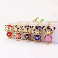 Lot de cinq porte-clés tigre mignons avec strass pour charms de sacs à main pour femmes - Couleur Aléatoire