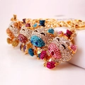 Creative crystal pig keychain with colorful rhinestones in four vibrant colors for women - Weight 66.1g Length 12.2*4CM / Random Color