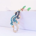 Portachiavi geco scintillante con strass blu e lega dorata per borse da donna - Blu