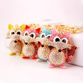 Charming crystal fox keychains in colorful rhinestones for car keys and bags - Random Color