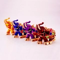 Colorful elephant keychains with vibrant rhinestones and enamel finish in four colors - Individual OPP Bag Packaging / Random Color