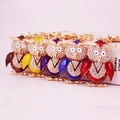 Lot de porte-clés chouette créatifs avec pendentifs en métal émaillé et strass colorés - Couleur Aléatoire
