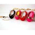Set of five colorful ballet flat shoe keychains with enamel finish and crystal bows - Random Color