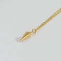 Modern gold-plated anchor pendant necklace with zircon inlay on a minimalist cable chain - Pyramid (MA1-2)