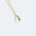 Gouden slangenketting met schelphalsband en kleurrijke edelstenen aan fijne ketting - Kleurrijke Slang (MA1-1)