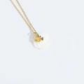 Gouden krab ketting met gele edelsteen en witte schelp hanger voor dames - Gele Zirconia Walvis (Krab Vorm) (MA1-1)