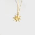 Elegante goldene Sonnenanhänger-Halskette mit gelbem Zirkon auf schlichter Kette - Sonne