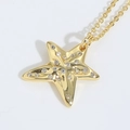 Exquisite 14k gold plated starfish pendant necklace with micro-set zircon stones - Star (MA1-4)