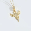Collana con ciondolo fenice dorata e zirconi incastonati su catena sottile - Zirconia Bianca XL4085-1