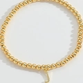 Chic gold-plated beaded bracelet featuring a personalized capital letter J pendant charm - Letter J