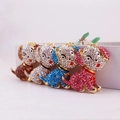 Portachiavi a forma di cane con strass scintillanti in quattro colori per borse da donna - Colore Casuale
