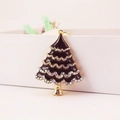 Goldener Weihnachtsbaum Schlüsselanhänger mit schwarzem Emaille und bunten Strass - Schwarz