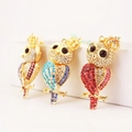 Porte-clés chouette étincelants avec couronnes et dégradés de strass colorés - Longueur 13.1x2.8cm / Couleur Aléatoire