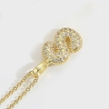 Collier avec pendentif lettre S doré et zircons étincelants sur une fine chaîne dorée - Lettre S (XL4014-S)