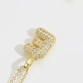 Collier élégant avec pendentif lettre E plaqué or et pavé de zircons brillants - Lettre E