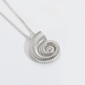 Gepolijste zilveren nautilus schelp hanger ketting met minimalistische schakelketting - Wulk (Zilver)