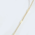 Collier minimaliste plaqué or 14k avec maillons et barres texturés entrelacés - Chaîne Ronde Rectangulaire Minimaliste (Style 1) / Doré