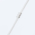 Collar minimalista de cadena plateada con tres cuentas redondas pulidas efecto espejo - Estilo Estación de Tres Cuentas (Plateado)