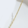 Minimalist 14k gold plated chain necklace with matte textured oval links for women - Frosted Long Oval Link Chain (Style 3) / Gold