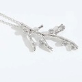 Collana a ramo d'argento con brillanti zirconi tondi per un look molto elegante - Stile Ramo (Argento)