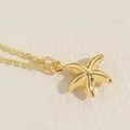 Elegante goldene Seestern-Halskette mit minimalistischer O-Kette für den Urlaubs-Stil - Seestern / Gold