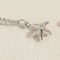 Minimalistische silberne Seestern-Halskette mit zarter O-Kette für Damen - Seestern / Silber