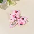 Rosa Schleifen-Haarspange mit Erdbeermuster und Punkten für kleine Mädchen - Rosa (Erdbeere Stil)