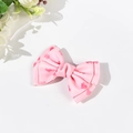 Détails de la barrette à nœud en satin rose clair avec des motifs de cœur rouge - 1# (Cœur Rose Petit)