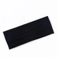 Macro shot of 8cm wide black ribbed knitted fabric texture on an elastic yoga headband - Black