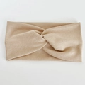 Bandeau croisé beige élastique avec tricot côtelé élégant pour un port quotidien confortable - Khaki
