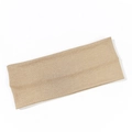 Detailed view of khaki ribbed knit headband made of soft cotton for sports and daily use - Khaki