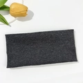 Detailed view of dark grey ribbed knit headband texture on a white background - Charcoal Gray (FD05-27)