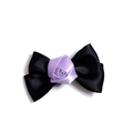 Elegante pinza para el pelo con lazo de satén negro y rosa de seda morada - Rosa Púrpura
