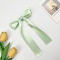 Barrette à cheveux élégante en satin vert menthe avec nœud et rubans pour un look doux - vert clair