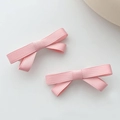 Zweiteiliges Set rosa Haarklammern aus Ripsband mit klassischem Schleifendesign - Rosa