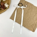 Coletero de satén blanco estilo ballet con cintas largas sobre fondo oscuro elegante - Blanco