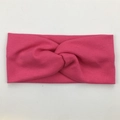 Soft ribbed cotton baby headband featuring a stylish rose red knotted twist design - Rose Red (FD88-3)
