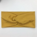 Ginger yellow ribbed knit baby headband featuring a stylish central twist knot design - Ginger Yellow (FD88-4)