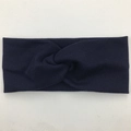 Bandeau bébé en coton côtelé bleu marine avec design torsadé pour nouveau-nés - Bleu Marine (FD88-16)