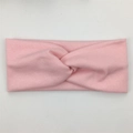 Bandeau élastique en coton côtelé rose clair pour bébé avec détail de nœud - Rose Vif (FD88-1)