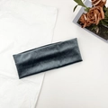 Deep blue-grey velvet sports headband with elegant ribbed texture for men and women - Gray