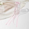 Fermagli per capelli con nastri rosa perline e cuori per acconciature dolci - Rosa