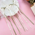 Barrettes à ruban dentelle style ballet en blanc crème et vert sauge pour fille - Pinces à Cheveux Nœud Vert et Beige