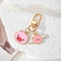 Rosa Schweinchen Schlüsselanhänger mit goldener Beschichtung und Emaille für Taschen - Rosa Fliegendes Schwein