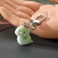 Simpatico portachiavi a forma di serpente di peluche verde con decoro rosso e fibbia in metallo - Serpente Verde Cappello a Moneta