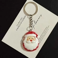 Grote Kerstman sleutelhanger met rode hoed en witte baard op cadeaukaart achtergrond - Kerstman Hoofd Stijl A (A)