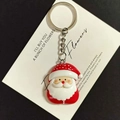 Cute large Santa Claus keychain with red polka dot hat for Christmas bag decoration - Santa with Polka Dot Hat (E)